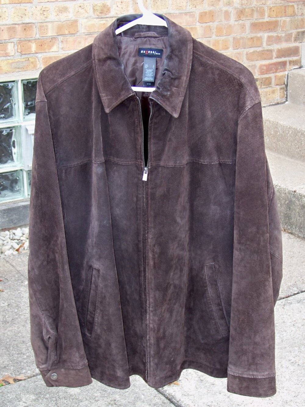 Axcess Men's Dark Brown Suede Jacket, Size L